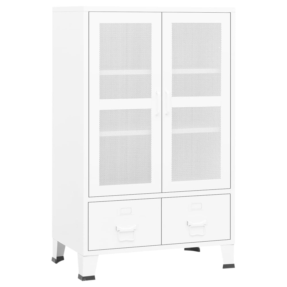 vidaXL Armoire de rangement industrielle Blanc 70x40x115 cm Métal