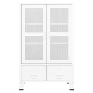 Weißer Metall Lagerschrank Industrial 70x115 cm