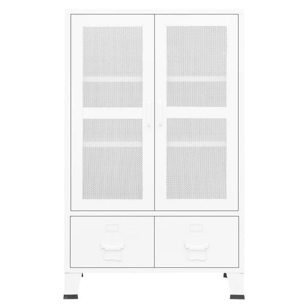 Weißer Metall Lagerschrank Industrial 70x115 cm