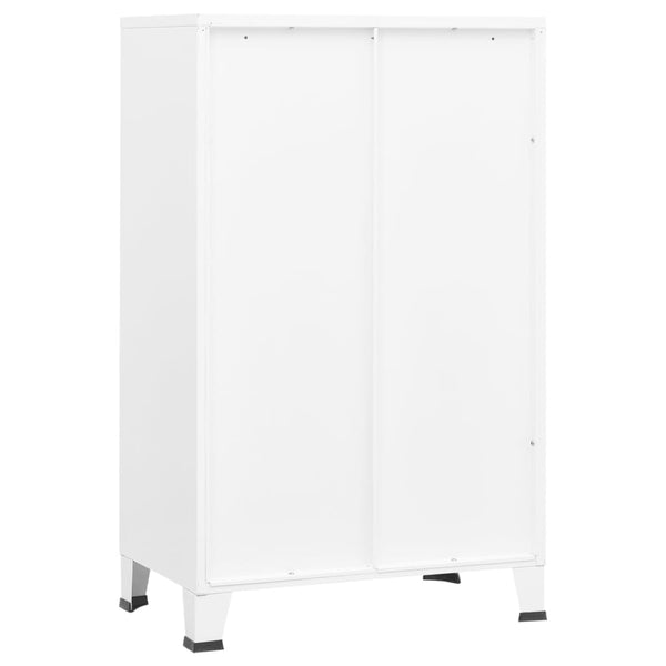 Weißer Metall Lagerschrank Industrial 70x115 cm
