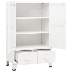 Weißer Metall Lagerschrank Industrial 70x115 cm