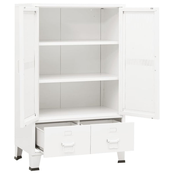 Weißer Metall Lagerschrank Industrial 70x115 cm