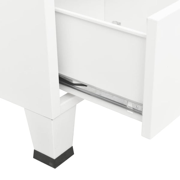 Weißer Metall Lagerschrank Industrial 70x115 cm