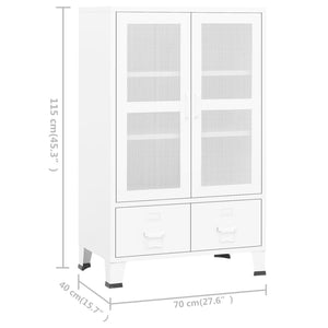 Weißer Metall Lagerschrank Industrial 70x115 cm