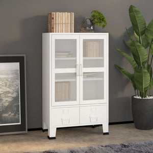 Weißer Metall Lagerschrank Industrial 70x115 cm