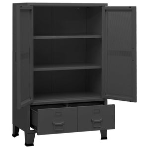 Industrieller Lagerschrank Anthrazit 70x115 cm