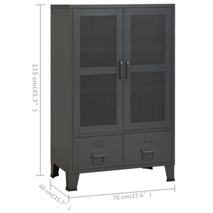 Industrieller Lagerschrank Anthrazit 70x115 cm