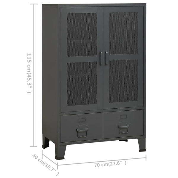 Industrieller Lagerschrank Anthrazit 70x115 cm