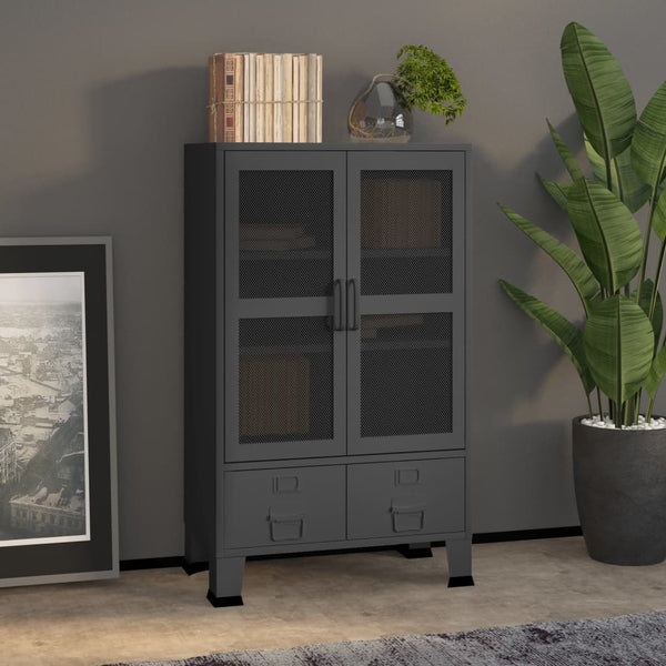 Industrieller Lagerschrank Anthrazit 70x115 cm