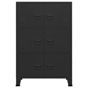 Metall Lagerschrank Industrial Schwarz 75x40x115 cm