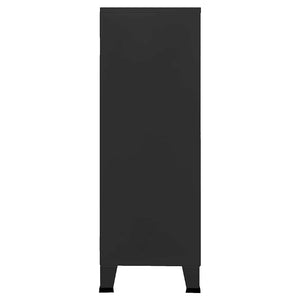 Metall Lagerschrank Industrial Schwarz 75x40x115 cm