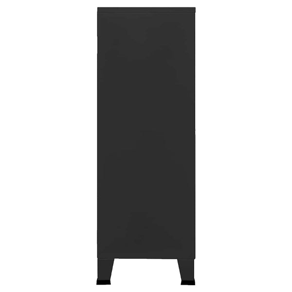Metall Lagerschrank Industrial Schwarz 75x40x115 cm