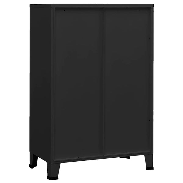 Metall Lagerschrank Industrial Schwarz 75x40x115 cm