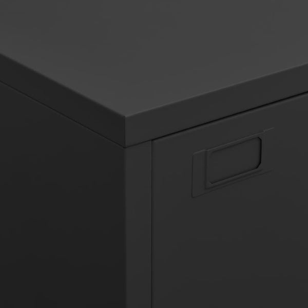 Metall Lagerschrank Industrial Schwarz 75x40x115 cm