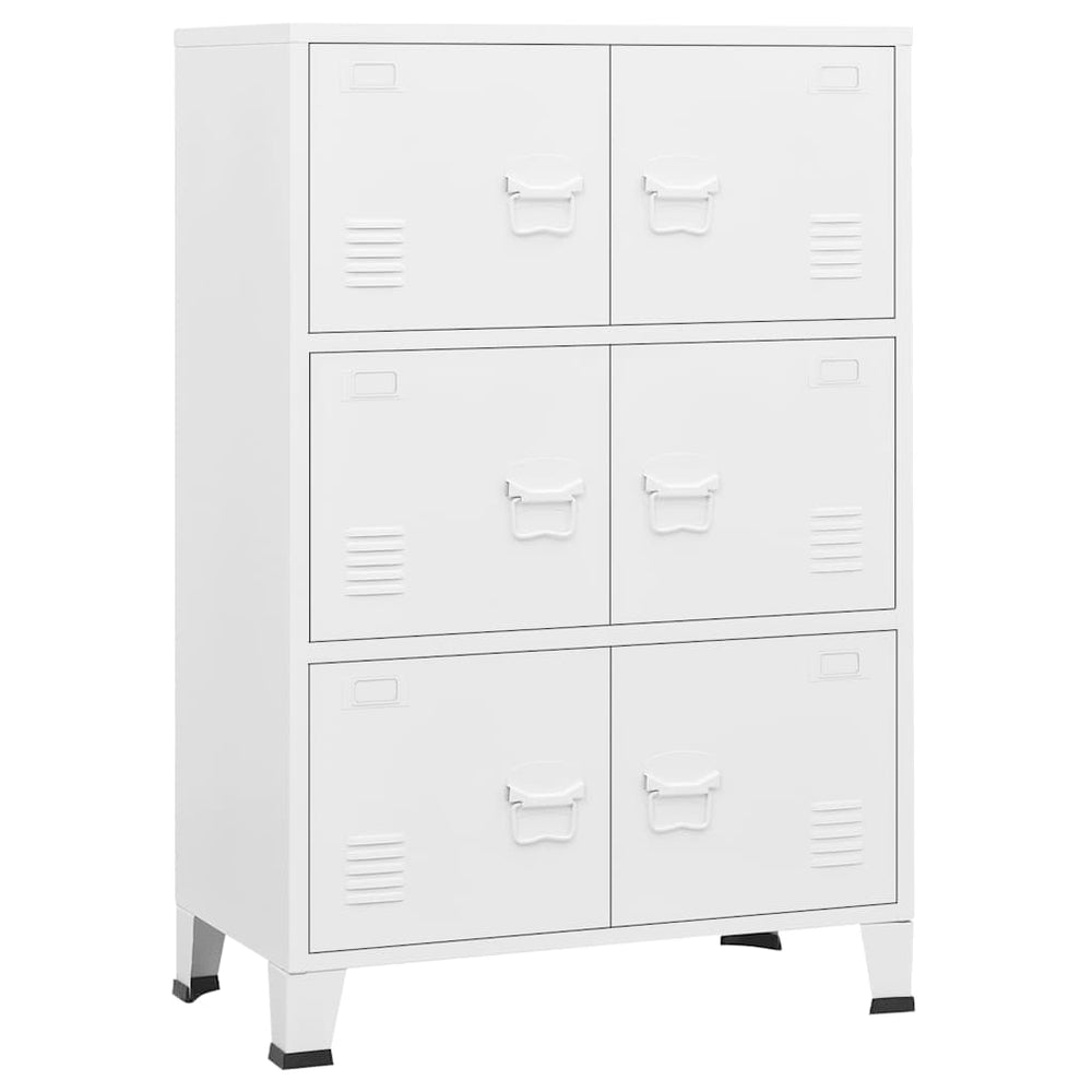 Metall Lagerschrank Industrial Weiß 75x40x115cm