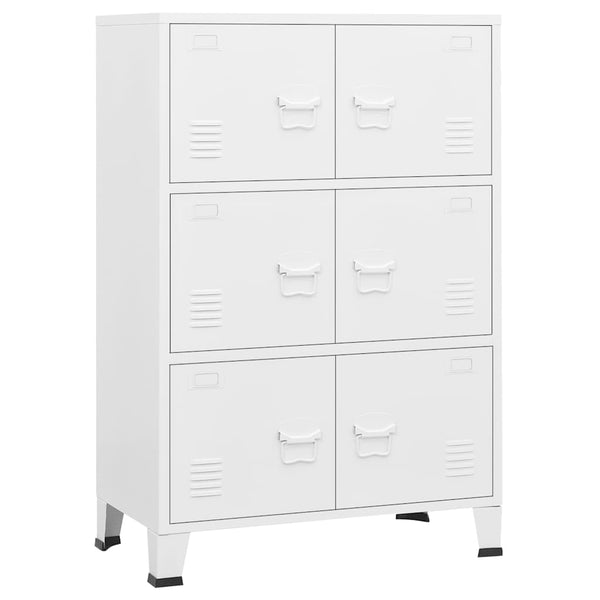 Metall Lagerschrank Industrial Weiß 75x40x115cm