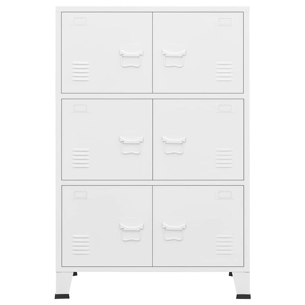 Metall Lagerschrank Industrial Weiß 75x40x115cm