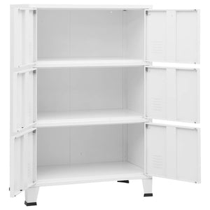 Metall Lagerschrank Industrial Weiß 75x40x115cm