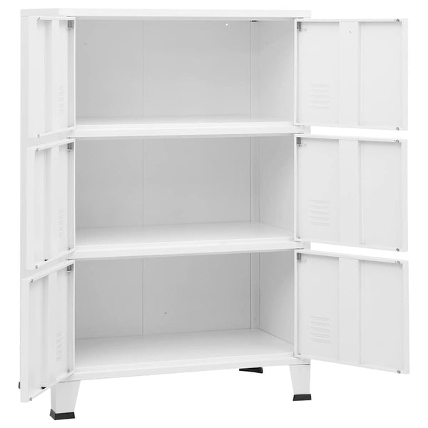 Metall Lagerschrank Industrial Weiß 75x40x115cm