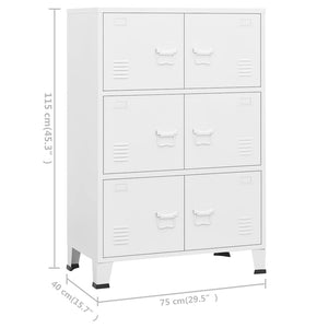 Metall Lagerschrank Industrial Weiß 75x40x115cm