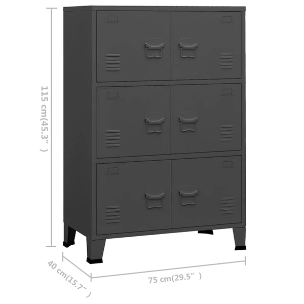Metall Lagerschrank Industrial Anthrazit