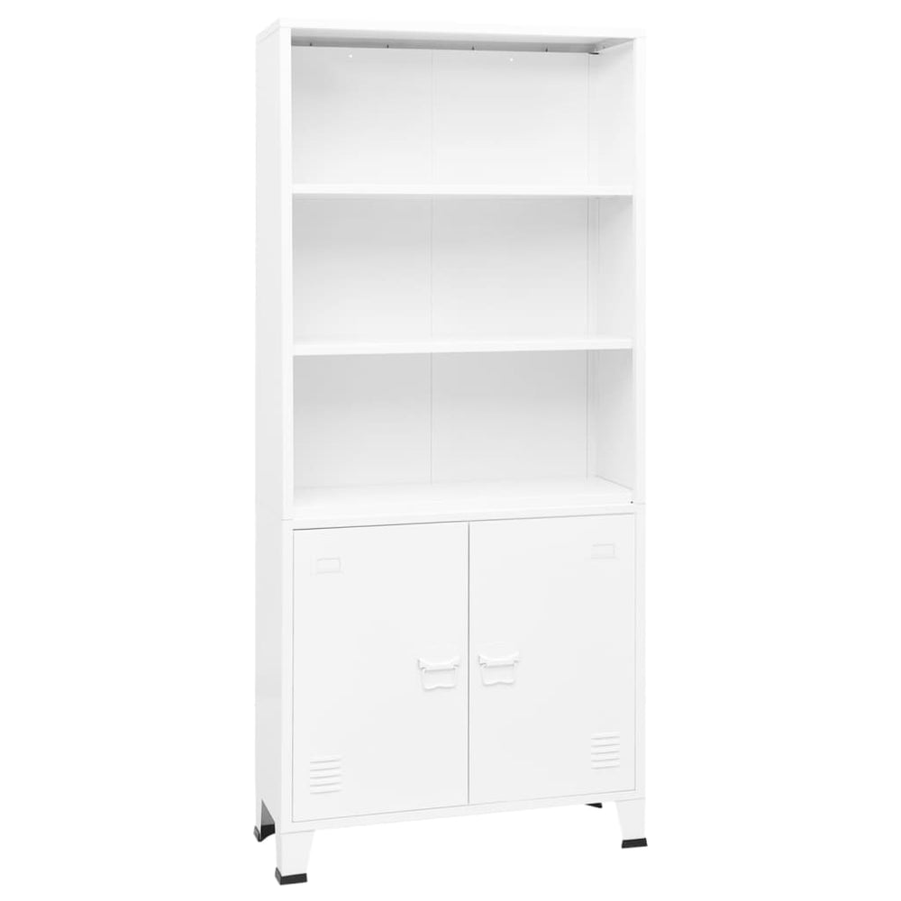 Weißes Bücherregal im Industrie-Stil 80x180 cm