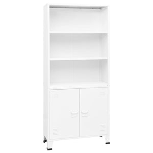 Weißes Bücherregal im Industrie-Stil 80x180 cm
