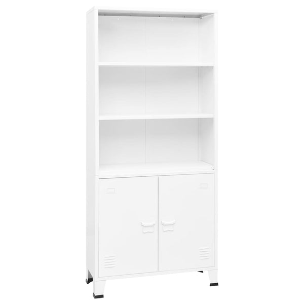 Weißes Bücherregal im Industrie-Stil 80x180 cm