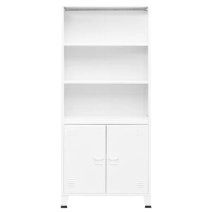 Weißes Bücherregal im Industrie-Stil 80x180 cm