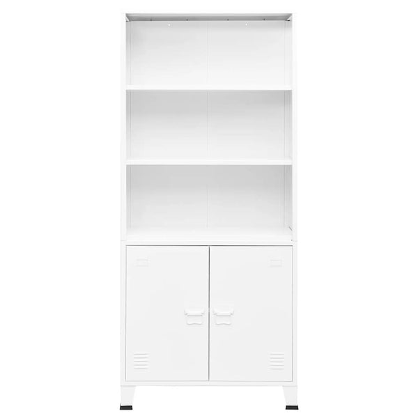 Weißes Bücherregal im Industrie-Stil 80x180 cm
