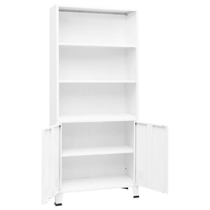 Weißes Bücherregal im Industrie-Stil 80x180 cm
