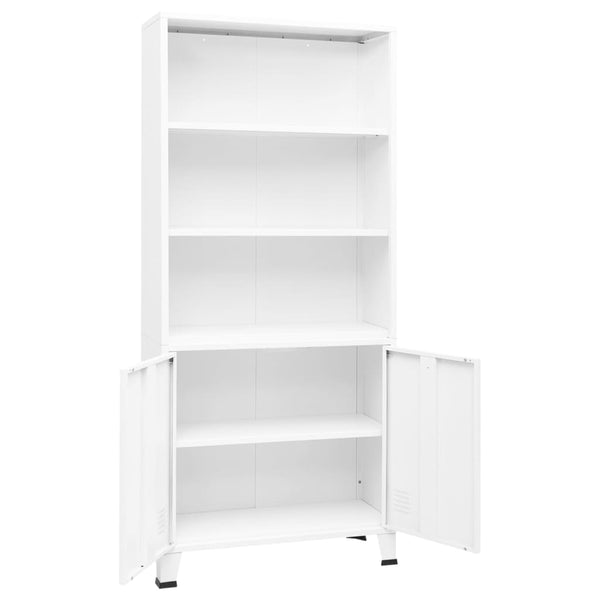 Weißes Bücherregal im Industrie-Stil 80x180 cm