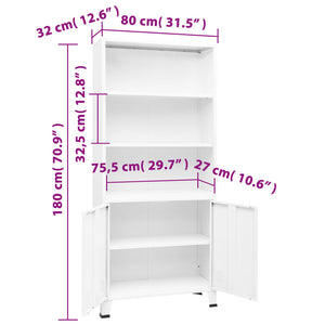 Weißes Bücherregal im Industrie-Stil 80x180 cm