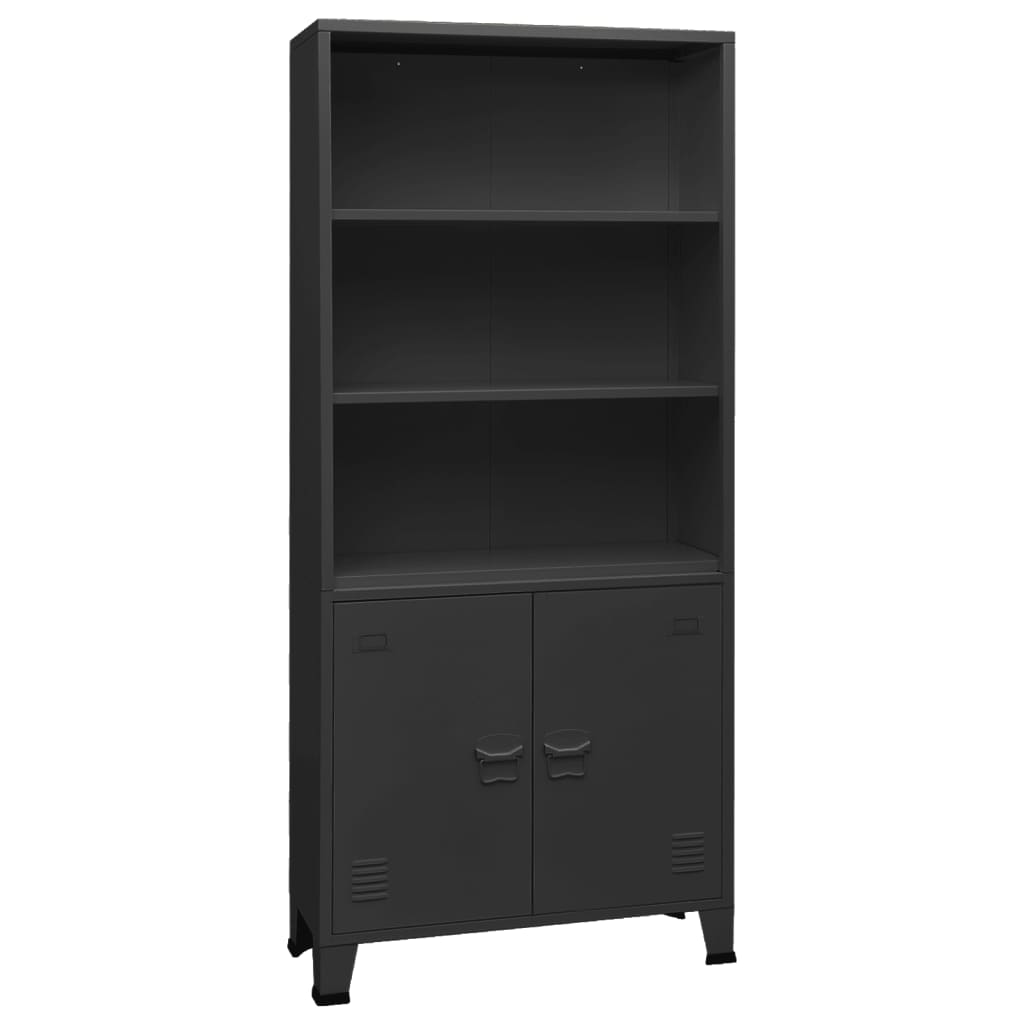 Anthrazit Bücherregal im Industrie-Stil 180cm