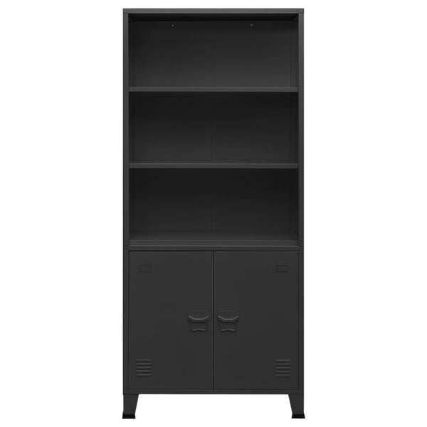 Anthrazit Bücherregal im Industrie-Stil 180cm