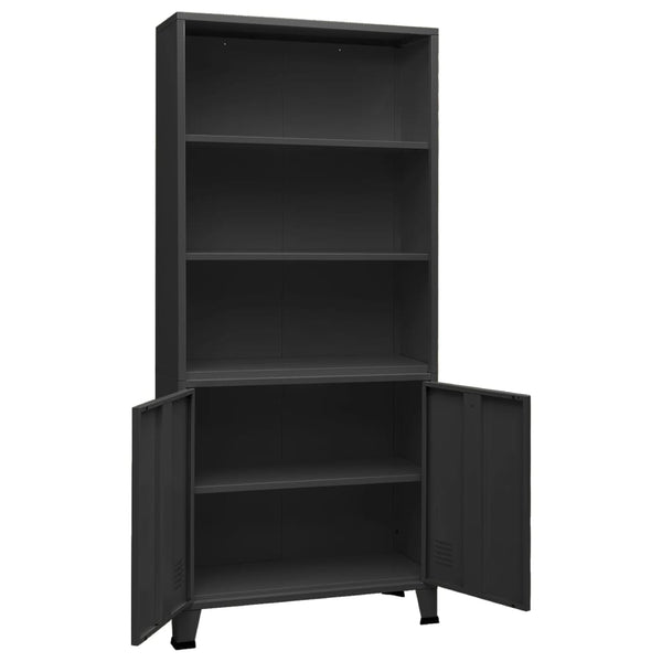 Anthrazit Bücherregal im Industrie-Stil 180cm