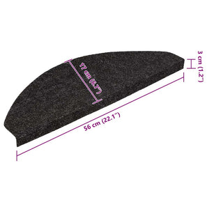 Stufenmatten Selbstklebend 15 Stk. 56x17x3 cm Schwarz