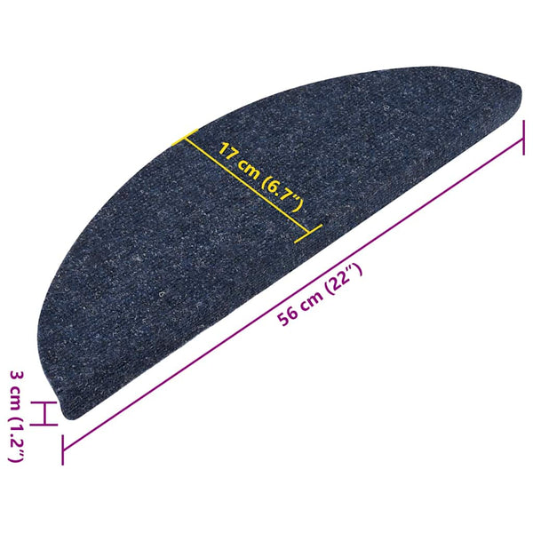 Stufenmatten Selbstklebend 15 Stk. 56x17x3 cm Blau