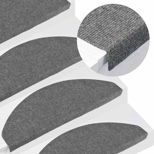 Stufenmatten Selbstklebend 15 Stk. 65x22,5x3,5 cm Grau