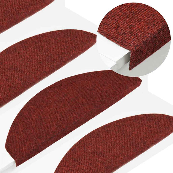 Stufenmatten Selbstklebend 15 Stk. 65x22,5x3,5 cm Rot