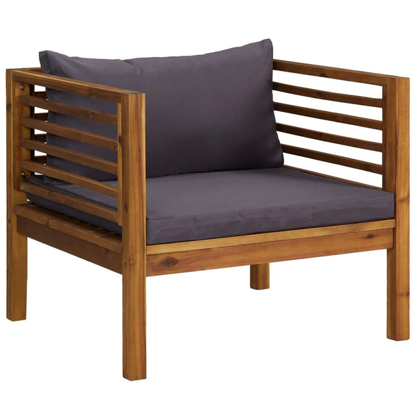 5-tlg. Garten-Lounge-Set mit Auflage Massivholz Akazie