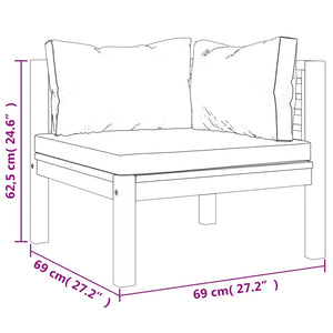 10-tlg. Garten-Lounge-Set mit Auflage Massivholz Akazie