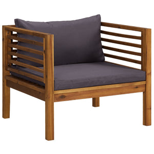 12-tlg. Garten-Lounge-Set mit Auflage Massivholz Akazie