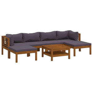 vidaXL Ensemble de jardin 7 pcs avec coussins Bois d'acacia massif