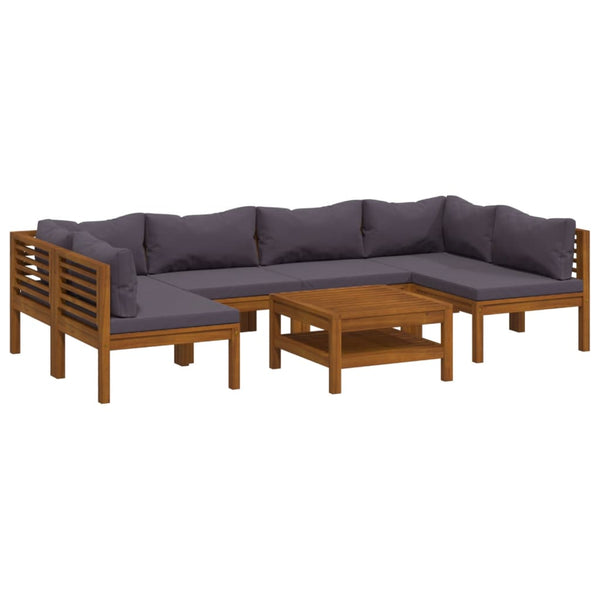 vidaXL Ensemble de jardin 7 pcs avec coussins Bois d'acacia massif