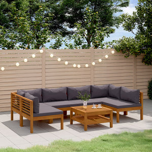 vidaXL Ensemble de jardin 7 pcs avec coussins Bois d'acacia massif