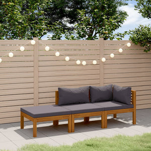 vidaXL Salon de jardin 3 pcs avec coussins Bois d'acacia massif