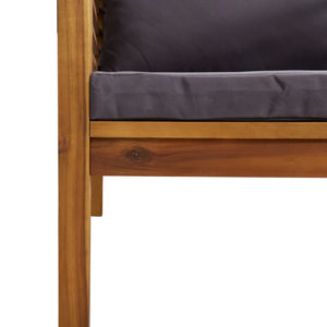 7-tlg. Garten-Lounge-Set mit Auflage Massivholz Akazie