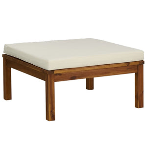 vidaXL Salon de jardin 6 pcs avec coussins crème Bois d'acacia massif