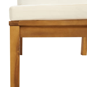 vidaXL Salon de jardin 7 pcs avec coussins crème Bois d'acacia massif